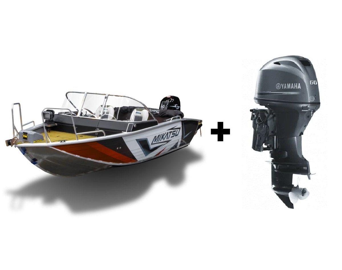 Купить Комплект Алюминиевая лодка (катер) Mikatsu (Микатсу) 475 (Z43) Premium + мотор Yamaha F60FETL