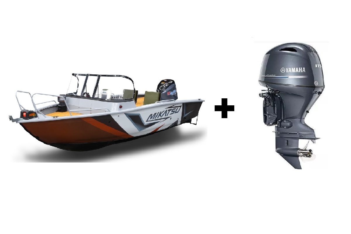 Купить Комплект Алюминиевая лодка (катер) Mikatsu (Микатсу) 570 (Z43) Premium + мотор Yamaha F115BETL