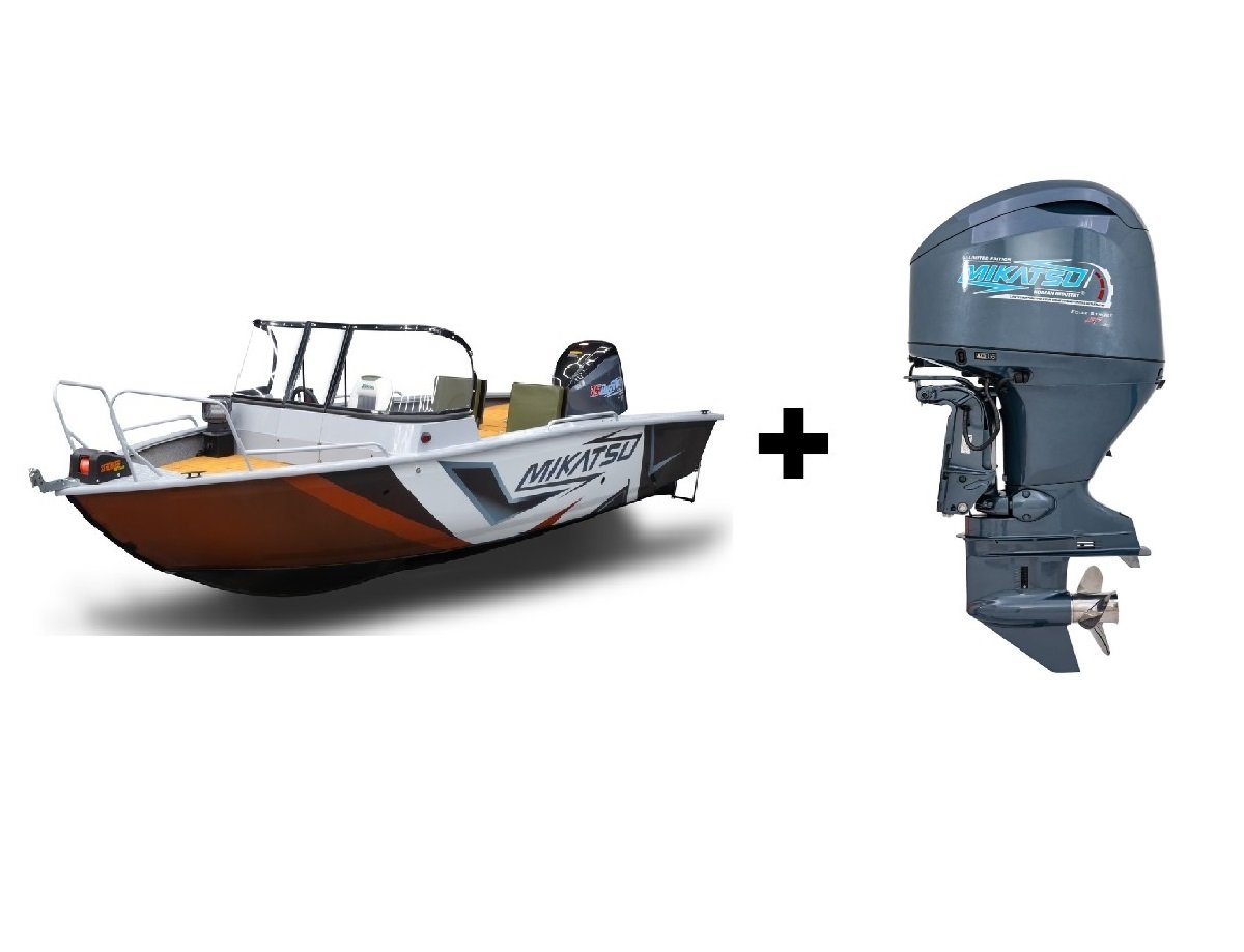 Купить Комплект Алюминиевая лодка (катер) Mikatsu (Микатсу) 570 (Z43) Sport + мотор Mikatsu MF115FEL-T EFI