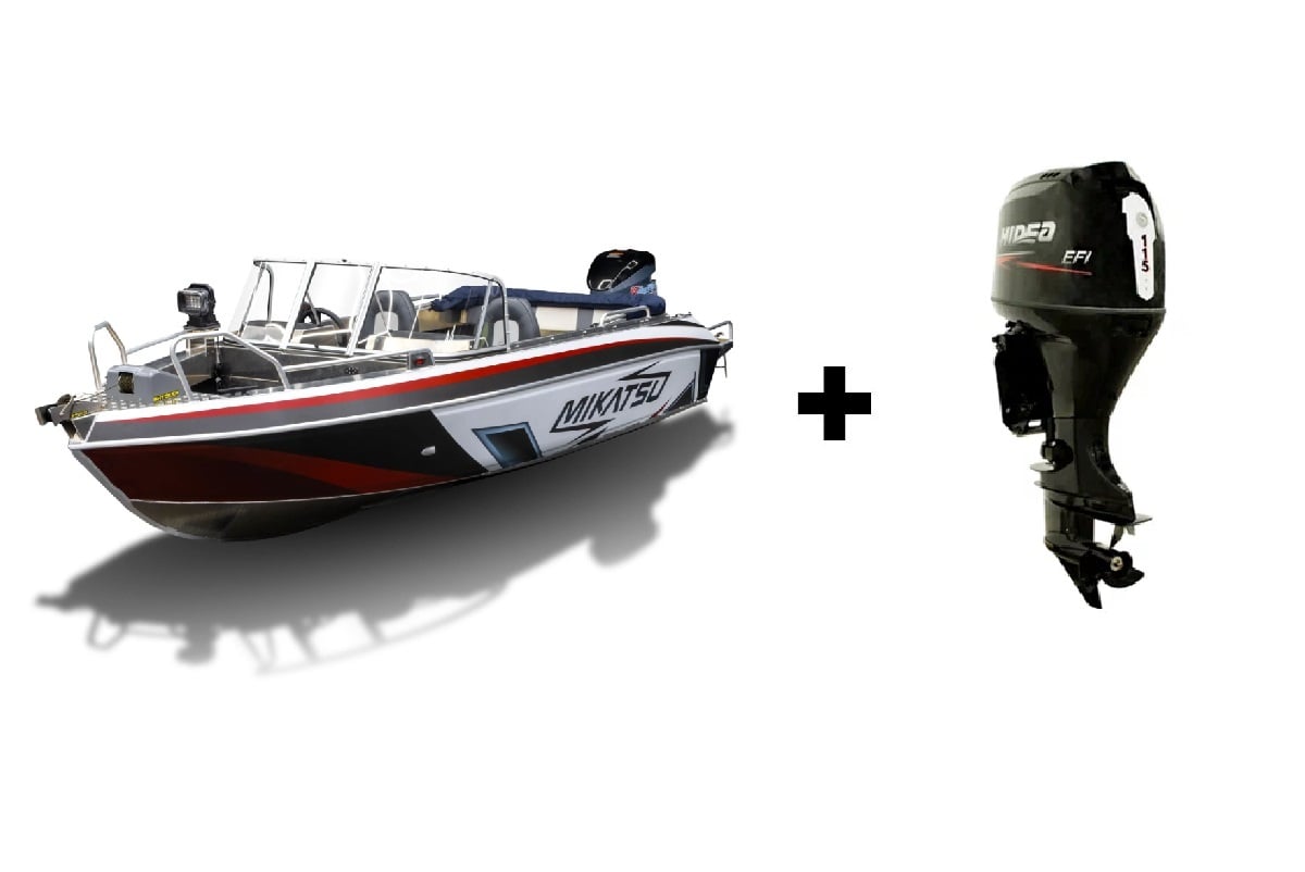 Купить Комплект Алюминиевая лодка (катер) Mikatsu (Микатсу) 590 (Z99) Standard + мотор Hidea HDEF 115 FEL-T EFI